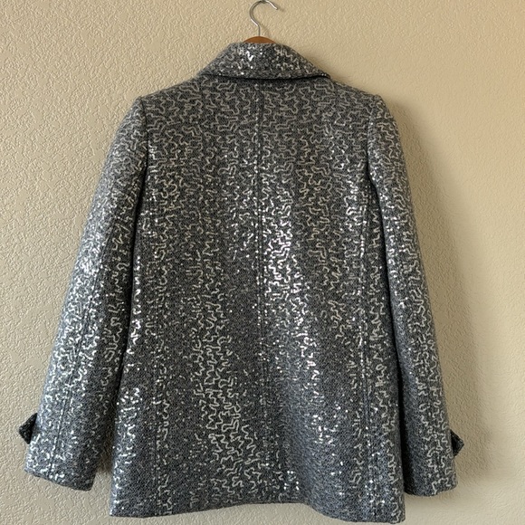 Alice + Olivia “Teagler” Silver Sequin Coat Size S - Picture 6 of 15